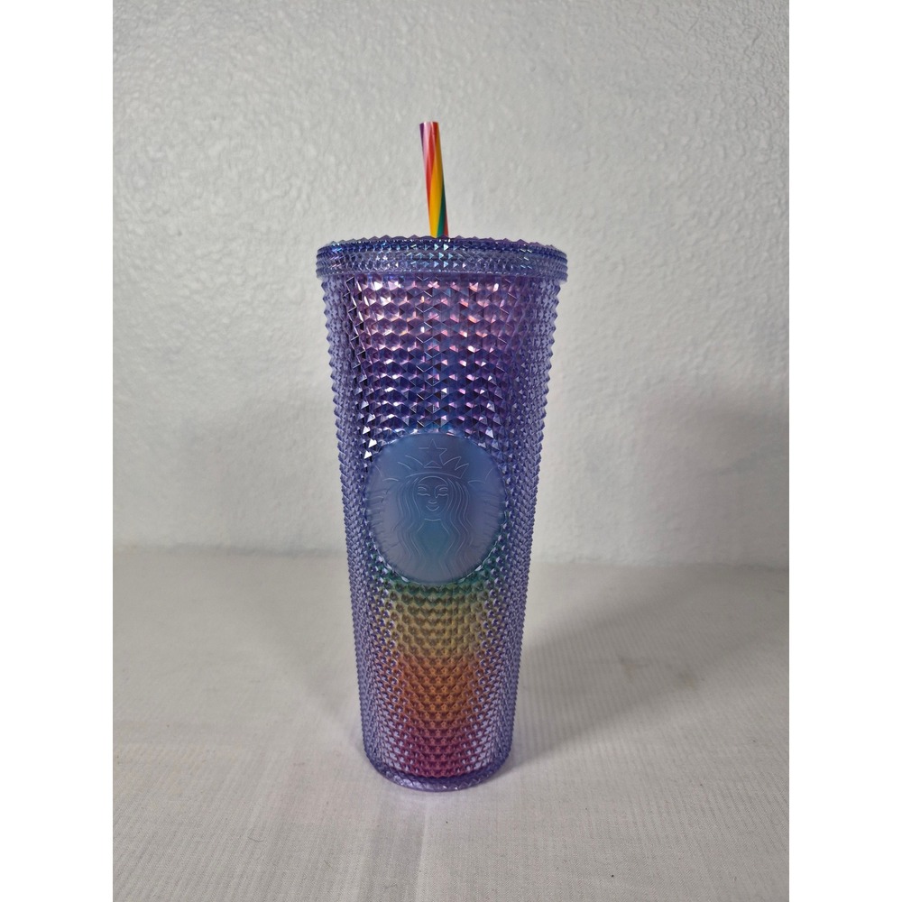 Starbucks 2021 Pride Iridescent Rainbow Studded Venti Tumbler 24oz Sofie Birkin